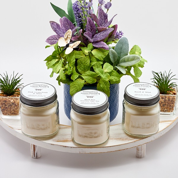 Hand-poured kitchen candles with fresh herbaceous and citrus-inspired fragrances