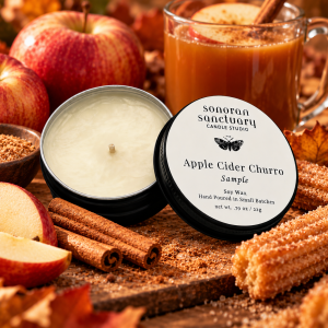 Soy Candle Sample Tins – Apple Cider Churro